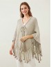 Cozy Poncho W/ Bow and Tassels